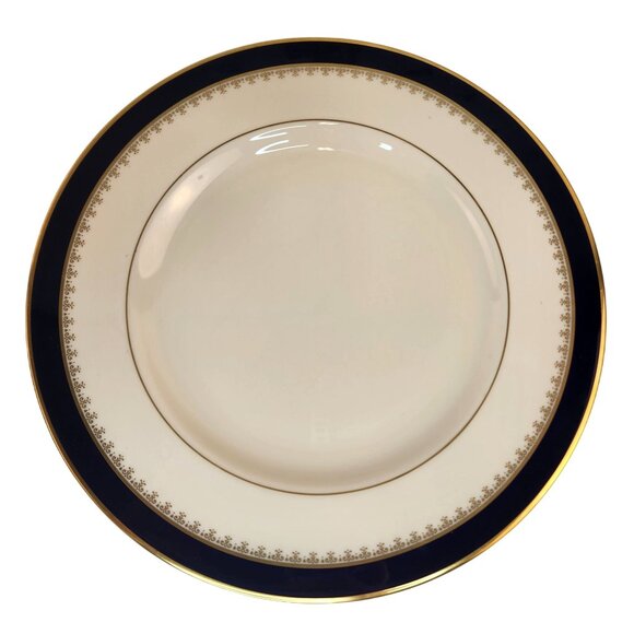 Pickard Washington Dinner Plate 10.75", Cobalt Blue Gold Filigree on Ivory, Vint - Picture 1 of 8